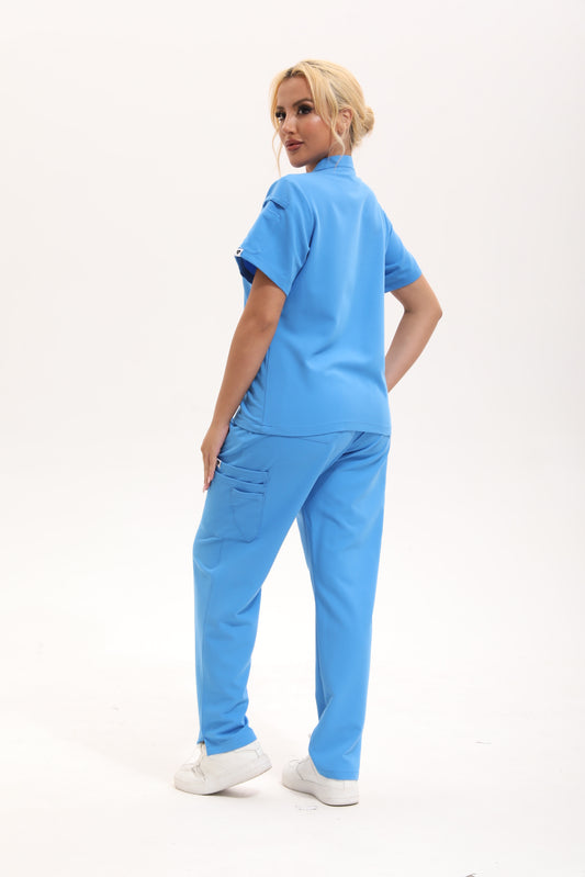 Dawn Scrub Top - Azure