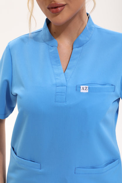 Dawn Scrub Top - Azure