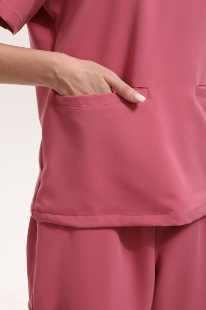 Dawn Scrub Top - Flamingo