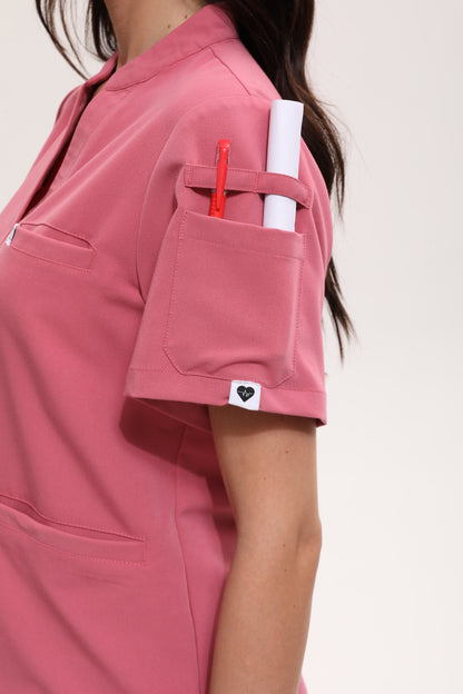 Dawn Scrub Top - Flamingo